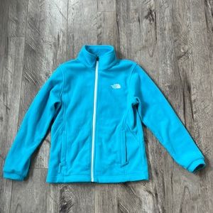Teal/Aqua North-face girls fleece size M 10/12